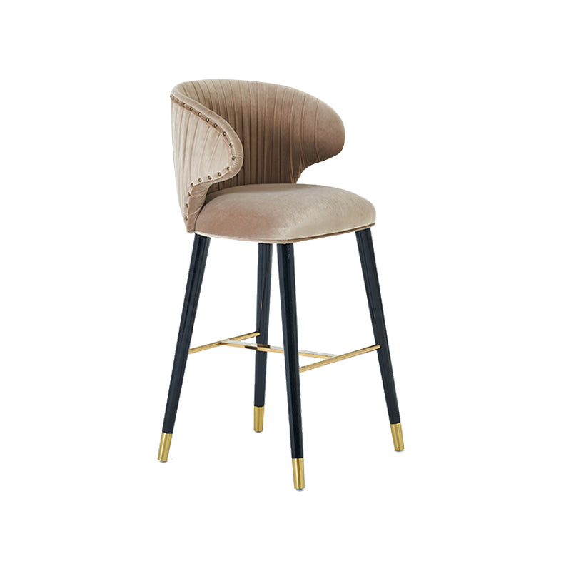 Glam Backrest Bar Stool Upholstered Counter Stool for Bristol with Wooden Legs