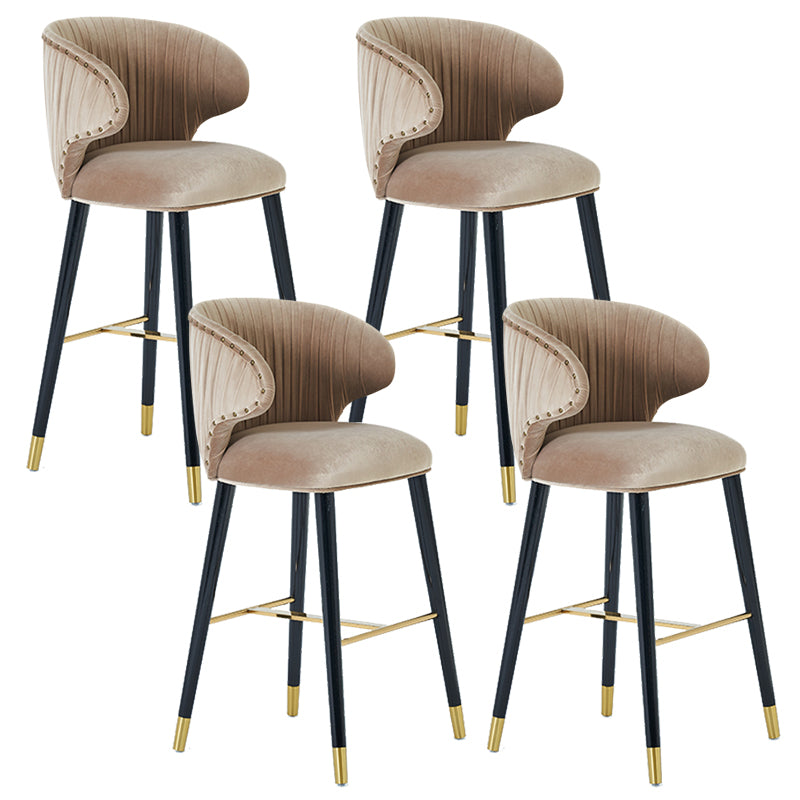 Glam Backrest Bar Stool Upholstered Counter Stool for Bristol with Wooden Legs