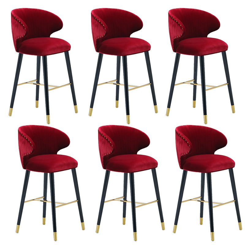 Glam Backrest Bar Stool Upholstered Counter Stool for Bristol with Wooden Legs