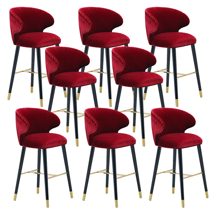 Glam Backrest Bar Stool Upholstered Counter Stool for Bristol with Wooden Legs