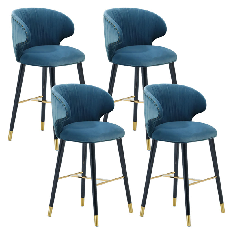 Glam Backrest Bar Stool Upholstered Counter Stool for Bristol with Wooden Legs