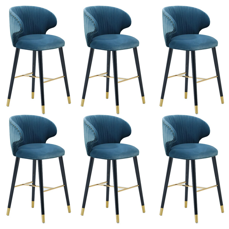 Glam Backrest Bar Stool Upholstered Counter Stool for Bristol with Wooden Legs