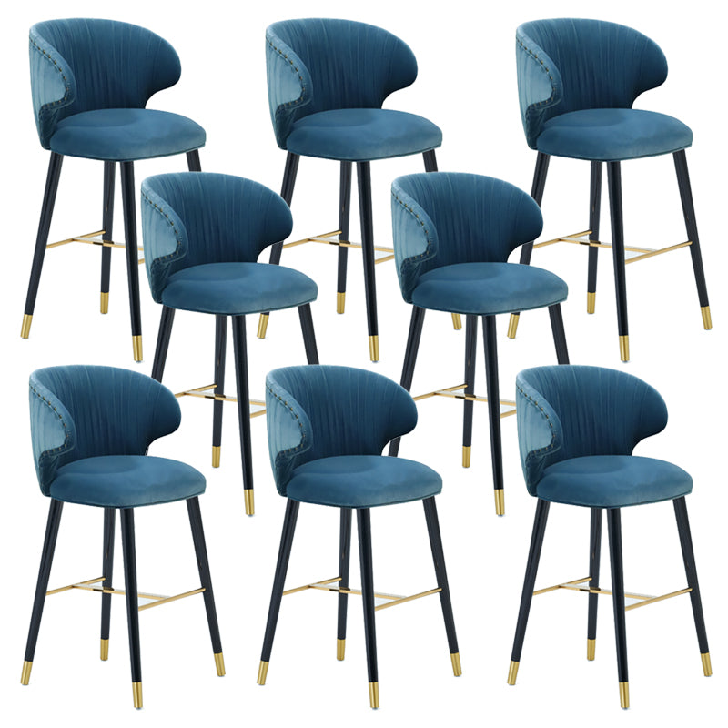 Glam Backrest Bar Stool Upholstered Counter Stool for Bristol with Wooden Legs