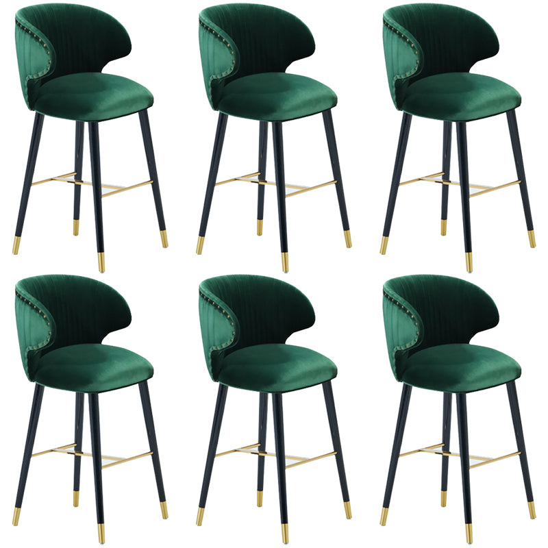 Glam Backrest Bar Stool Upholstered Counter Stool for Bristol with Wooden Legs
