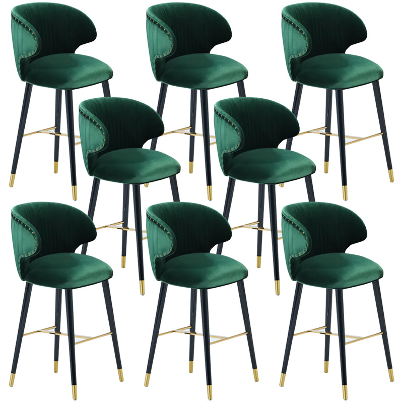 Glam Backrest Bar Stool Upholstered Counter Stool for Bristol with Wooden Legs