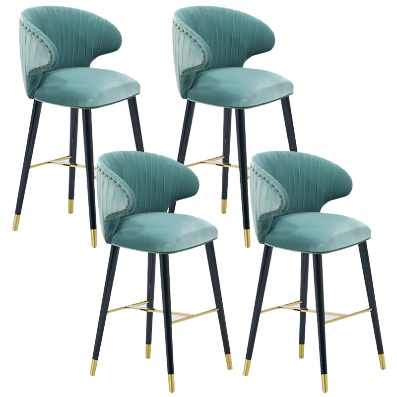 Glam Backrest Bar Stool Upholstered Counter Stool for Bristol with Wooden Legs