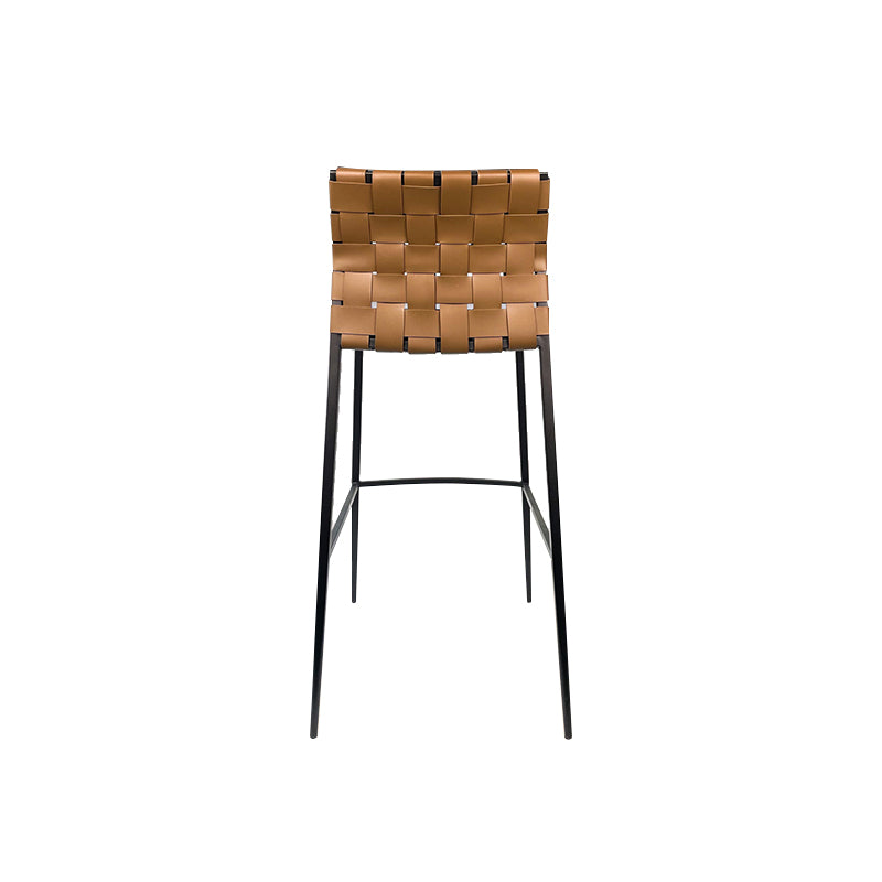 Modern Backrest Bar Stool Leather Counter Stool for Living Room