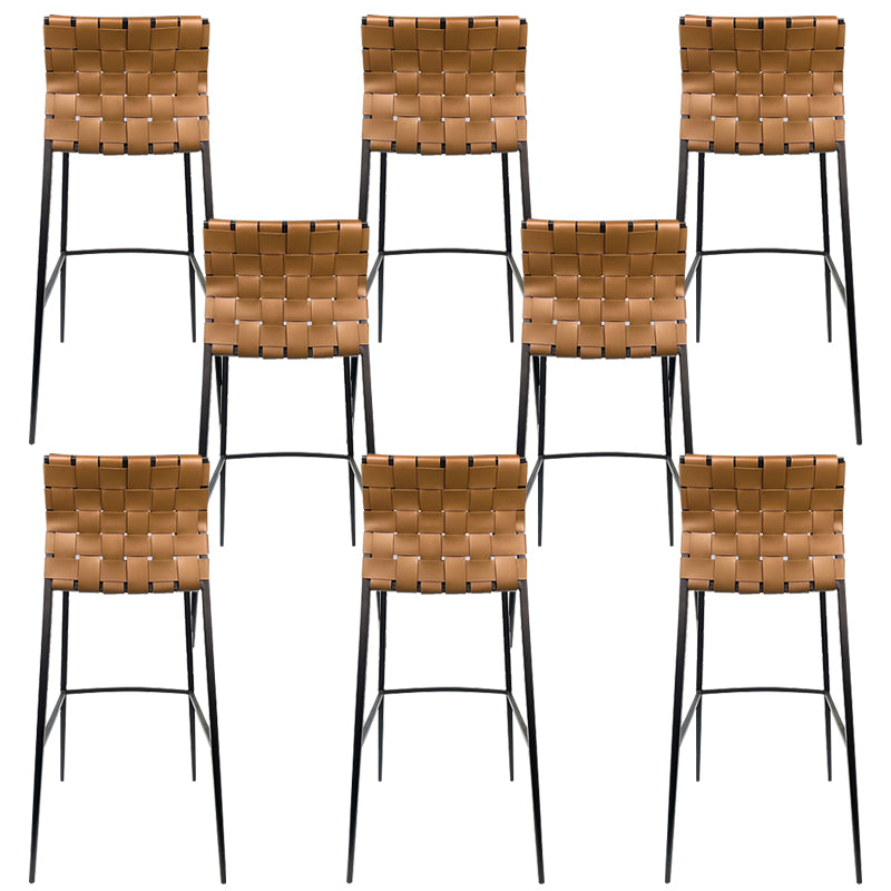 Modern Backrest Bar Stool Leather Counter Stool for Living Room