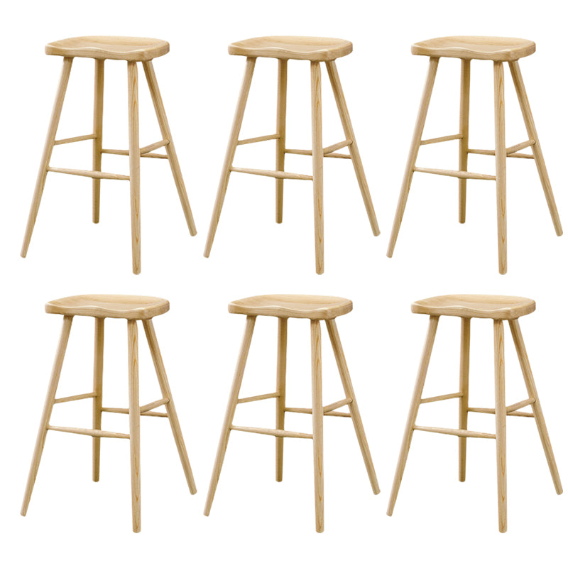 Modern Bar Stool Ash Solid Wood Counter Stool for Dining Room
