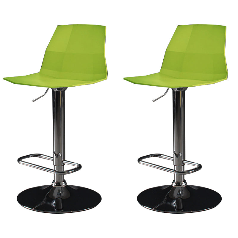 Contemporary Plastic Bar Stool Adjustable Height Dining Stool with Footrest