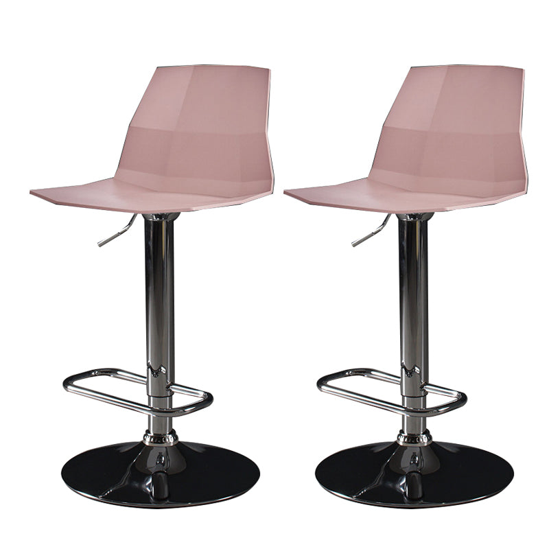 Contemporary Plastic Bar Stool Adjustable Height Dining Stool with Footrest
