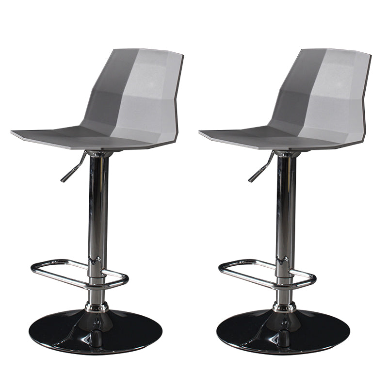 Contemporary Plastic Bar Stool Adjustable Height Dining Stool with Footrest