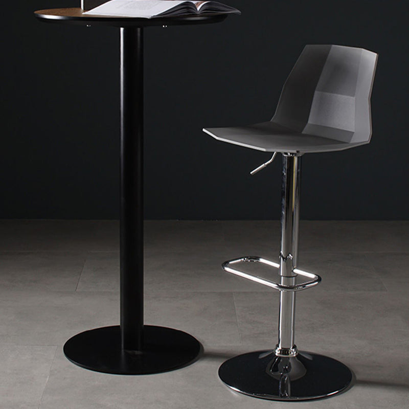 Contemporary Plastic Bar Stool Adjustable Height Dining Stool with Footrest