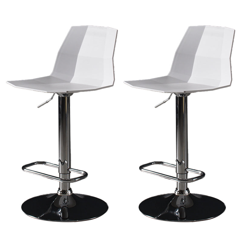 Contemporary Plastic Bar Stool Adjustable Height Dining Stool with Footrest
