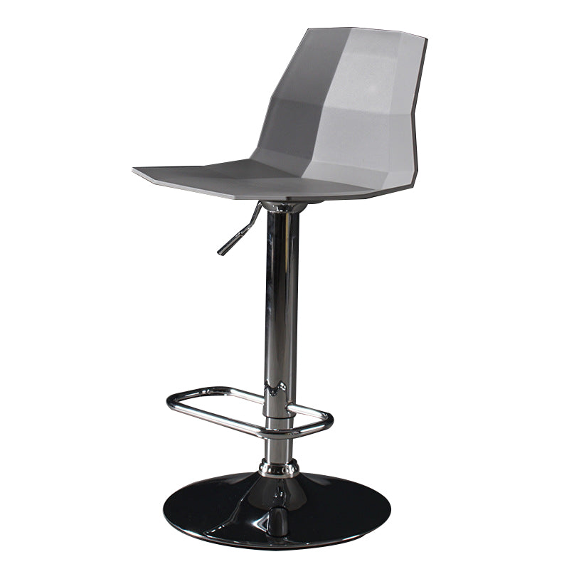 Contemporary Plastic Bar Stool Adjustable Height Dining Stool with Footrest