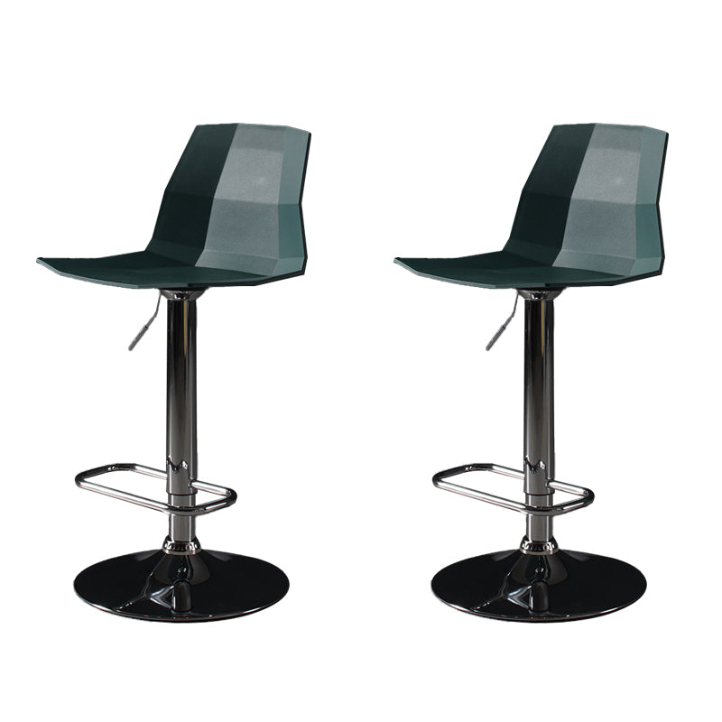 Contemporary Plastic Bar Stool Adjustable Height Dining Stool with Footrest