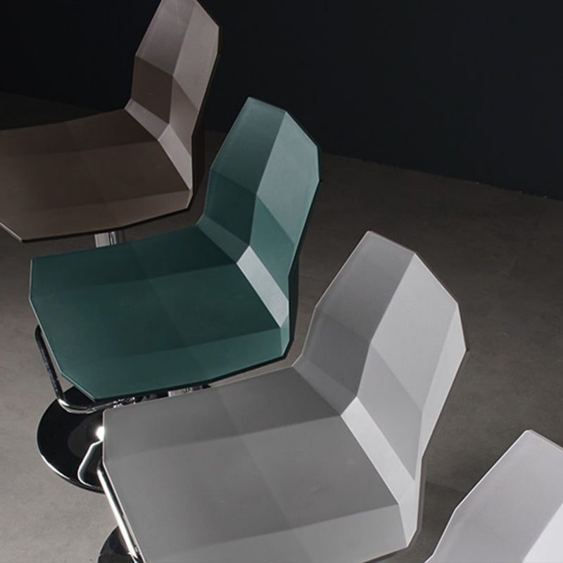 Contemporary Plastic Bar Stool Adjustable Height Dining Stool with Footrest