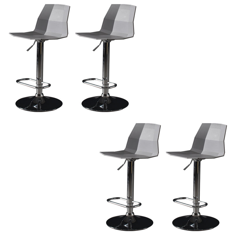 Contemporary Plastic Bar Stool Adjustable Height Dining Stool with Footrest