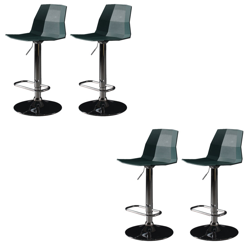 Contemporary Plastic Bar Stool Adjustable Height Dining Stool with Footrest