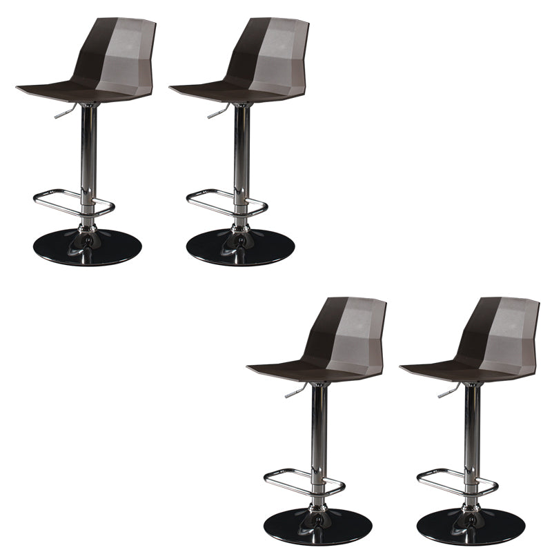 Contemporary Plastic Bar Stool Adjustable Height Dining Stool with Footrest