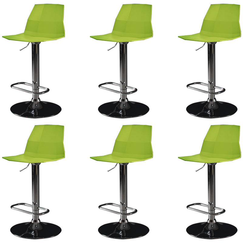 Contemporary Plastic Bar Stool Adjustable Height Dining Stool with Footrest