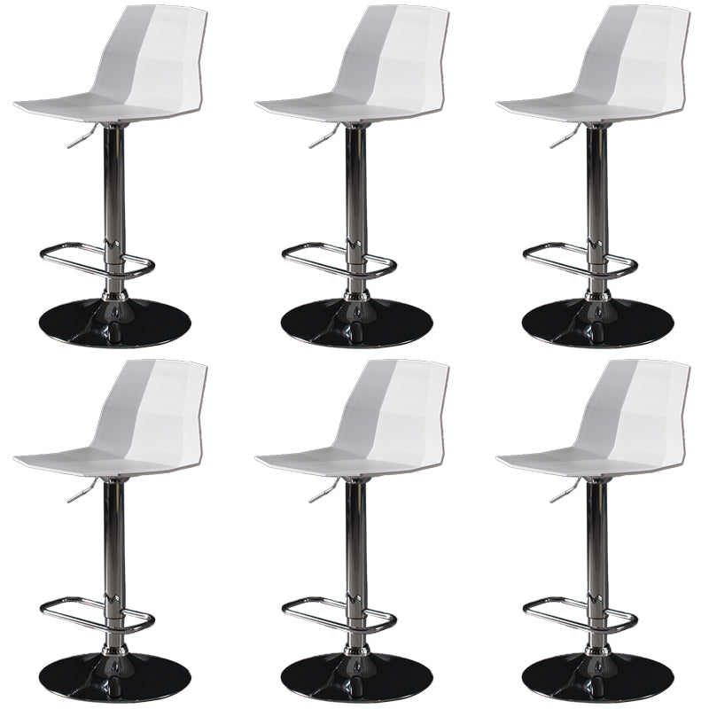Contemporary Plastic Bar Stool Adjustable Height Dining Stool with Footrest