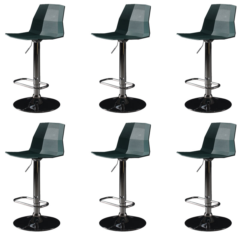 Contemporary Plastic Bar Stool Adjustable Height Dining Stool with Footrest