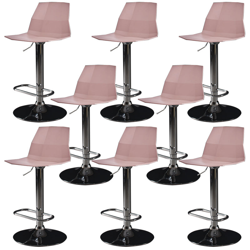 Contemporary Plastic Bar Stool Adjustable Height Dining Stool with Footrest