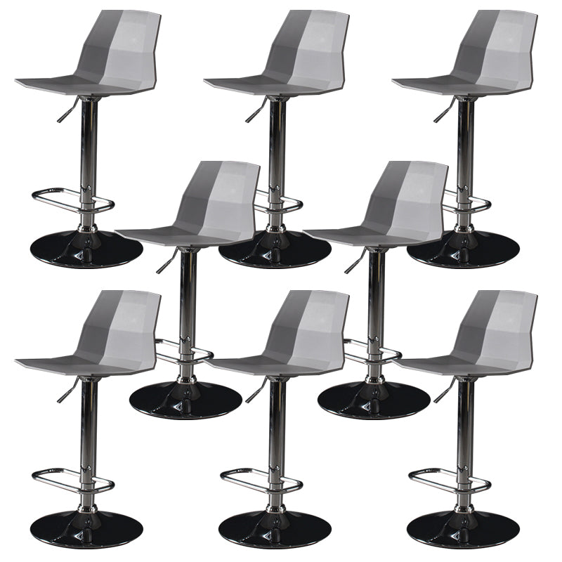 Contemporary Plastic Bar Stool Adjustable Height Dining Stool with Footrest