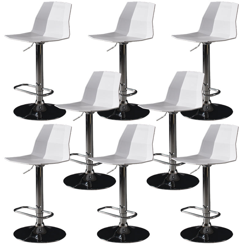 Contemporary Plastic Bar Stool Adjustable Height Dining Stool with Footrest