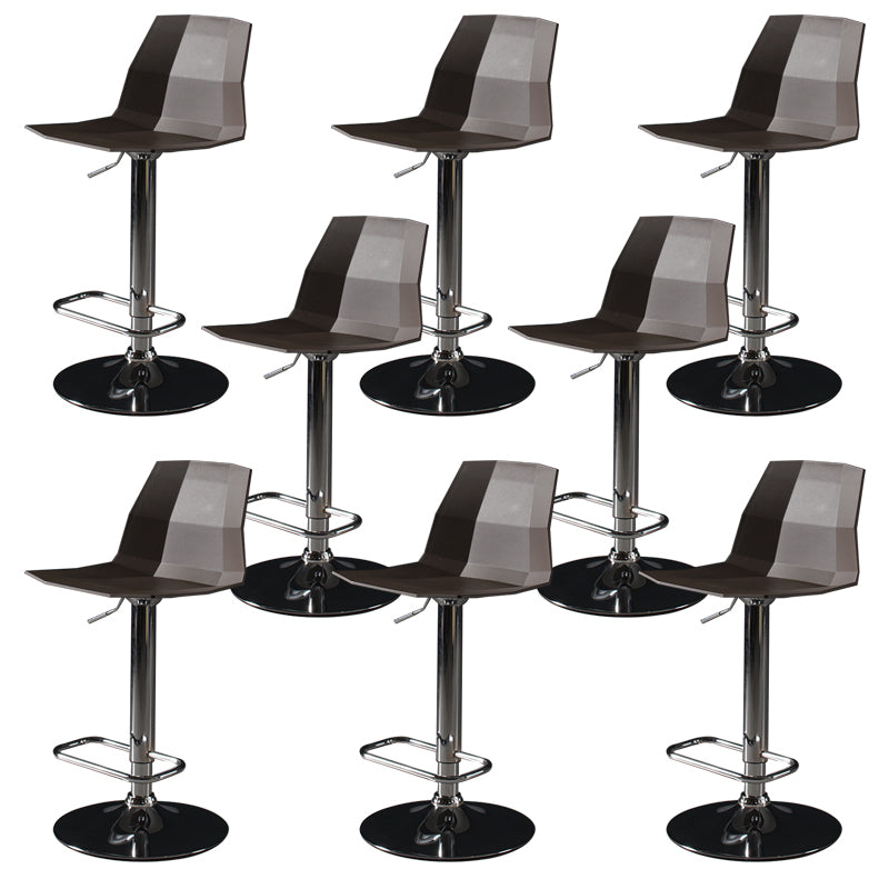 Contemporary Plastic Bar Stool Adjustable Height Dining Stool with Footrest