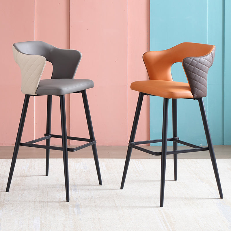 Modern Style Bar Stool Leather Counter Stool for Dining Room