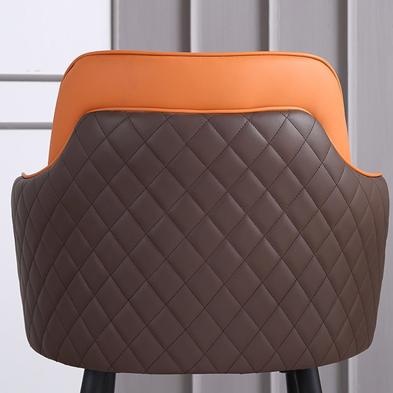 Glam Style Bar Stool Leather Backrest Bar Stools for Dining Room