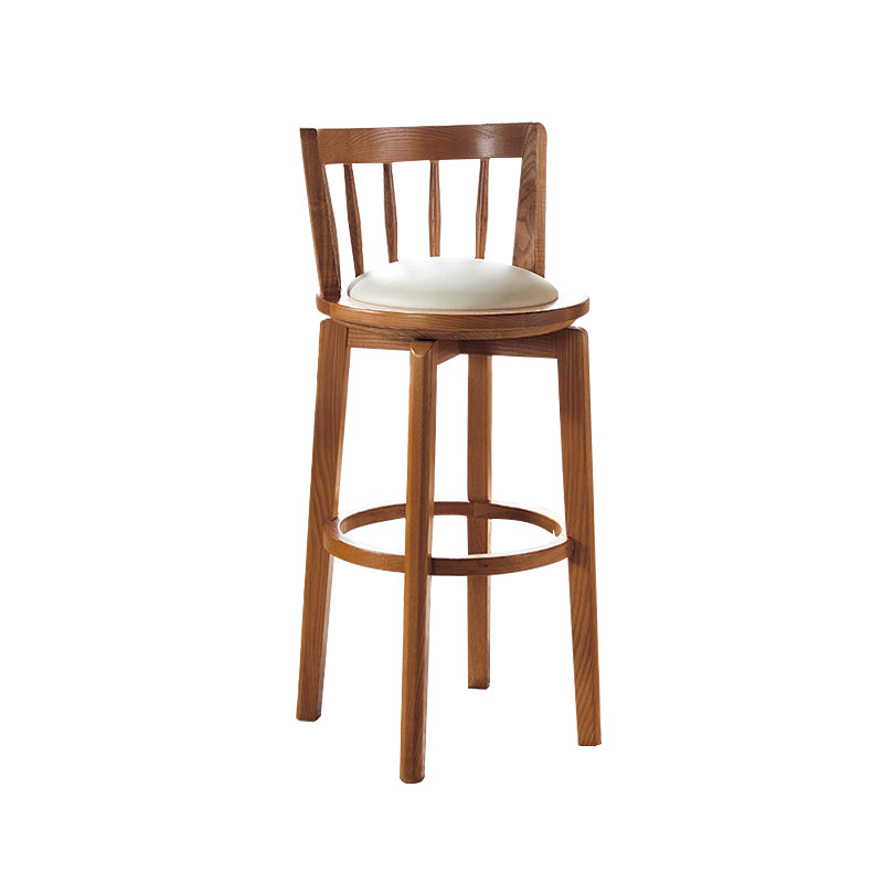 Modern Style Bar Stool Solid Wood Backrest Bar Stools with Swivel