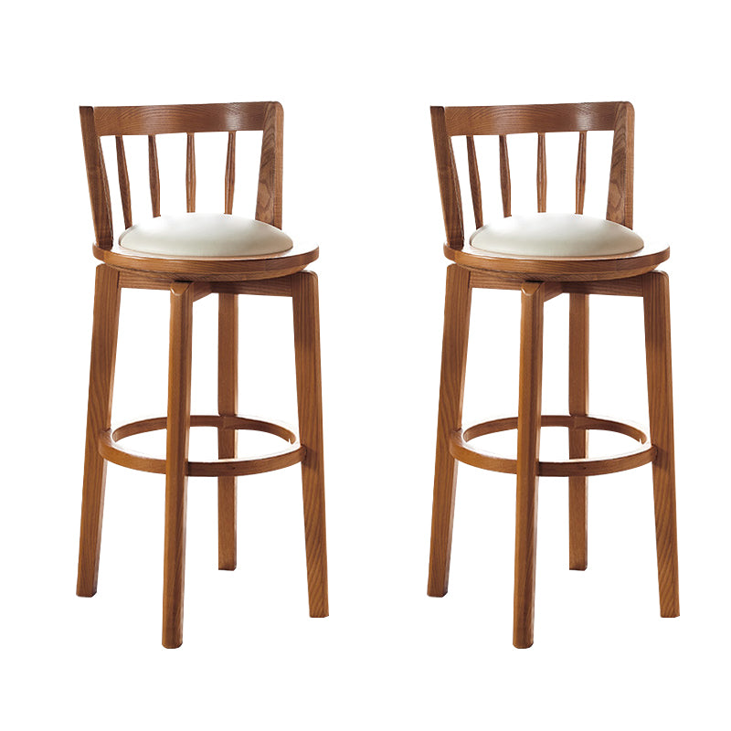 Modern Style Bar Stool Solid Wood Backrest Bar Stools with Swivel