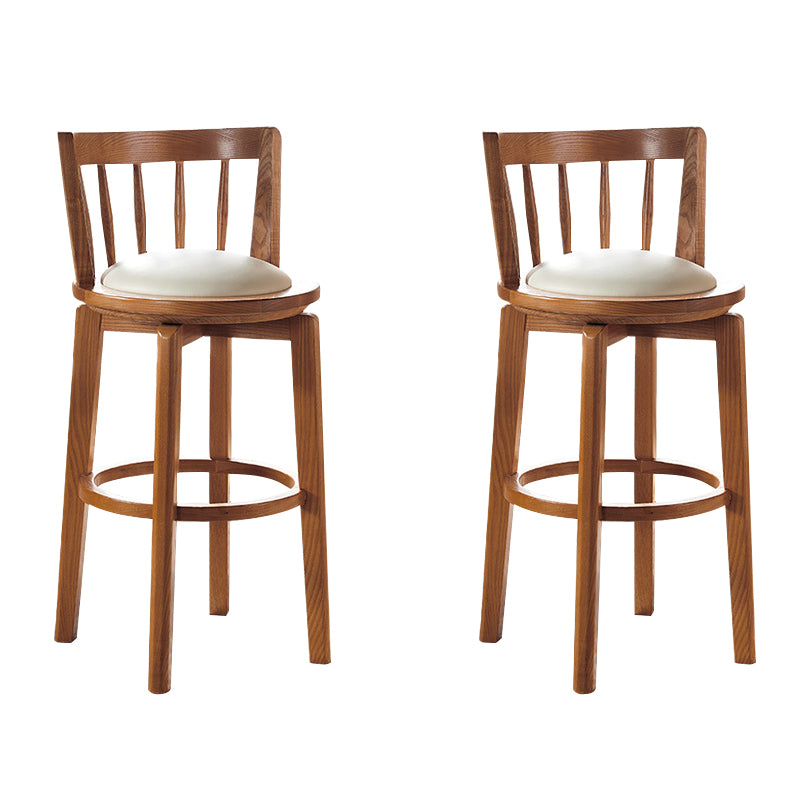Modern Style Bar Stool Solid Wood Backrest Bar Stools with Swivel