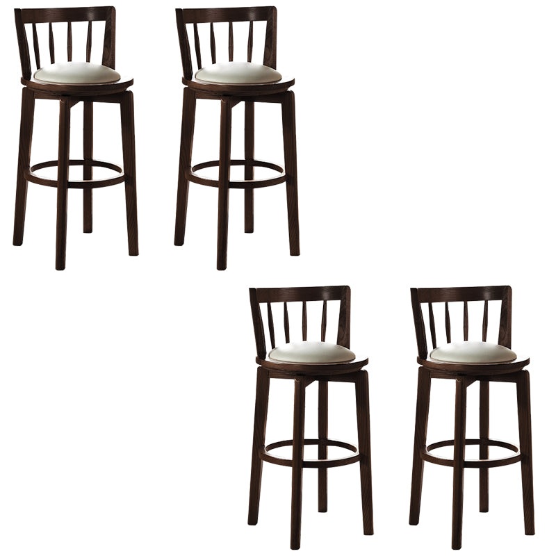 Modern Style Bar Stool Solid Wood Backrest Bar Stools with Swivel