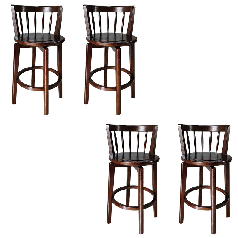 Modern Style Bar Stool Solid Wood Backrest Bar Stools with Swivel
