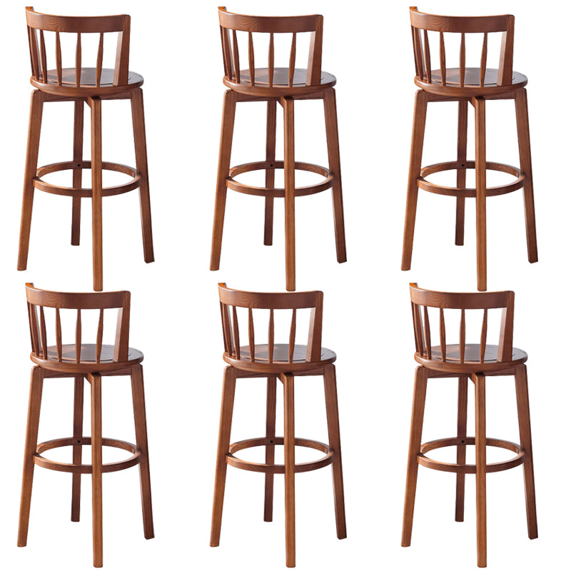 Modern Style Bar Stool Solid Wood Backrest Bar Stools with Swivel