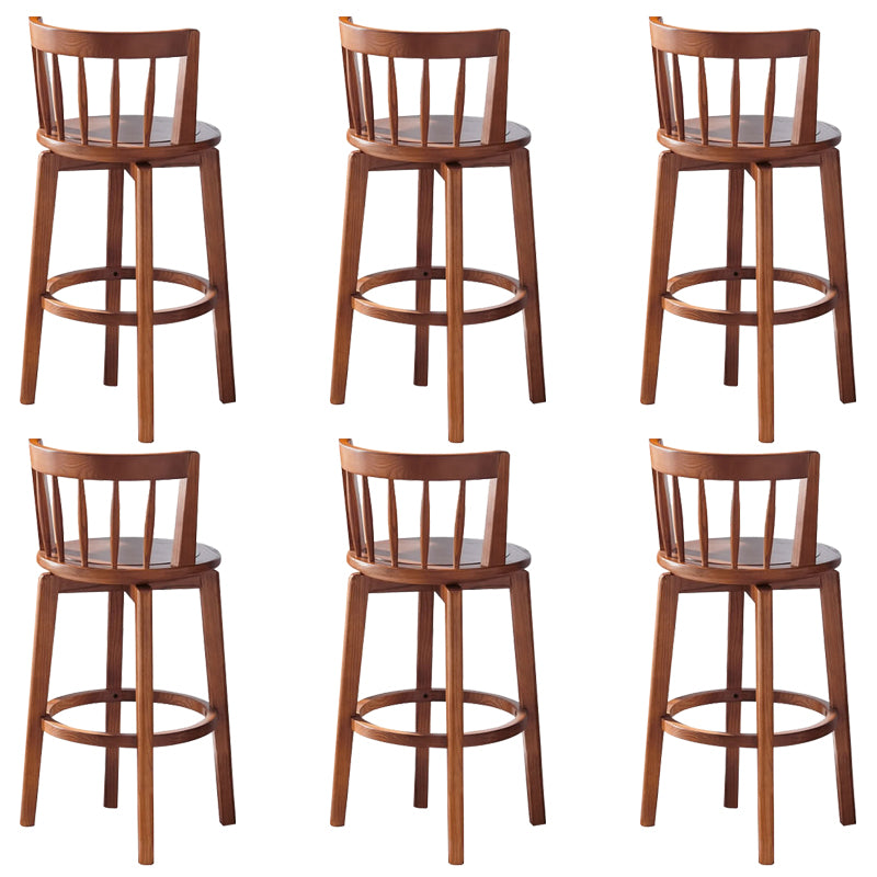 Modern Style Bar Stool Solid Wood Backrest Bar Stools with Swivel