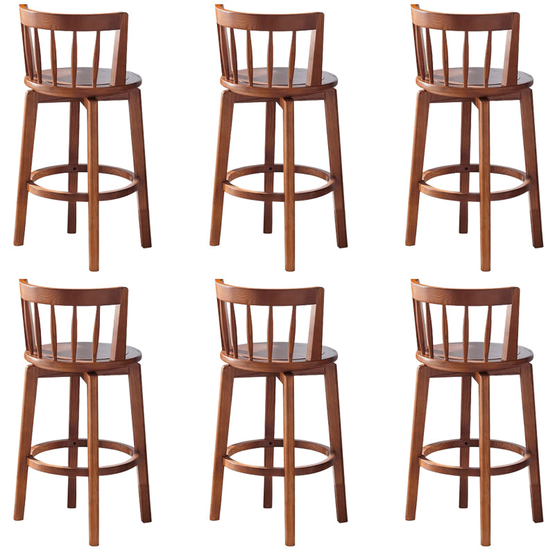 Modern Style Bar Stool Solid Wood Backrest Bar Stools with Swivel