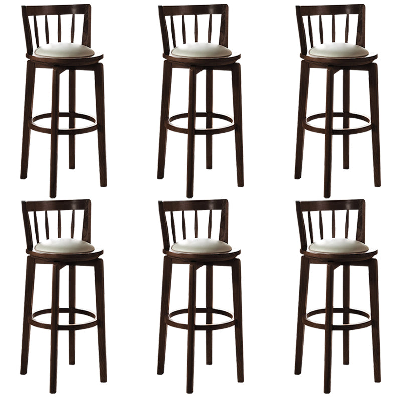 Modern Style Bar Stool Solid Wood Backrest Bar Stools with Swivel