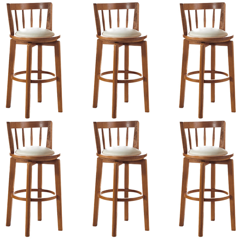 Modern Style Bar Stool Solid Wood Backrest Bar Stools with Swivel
