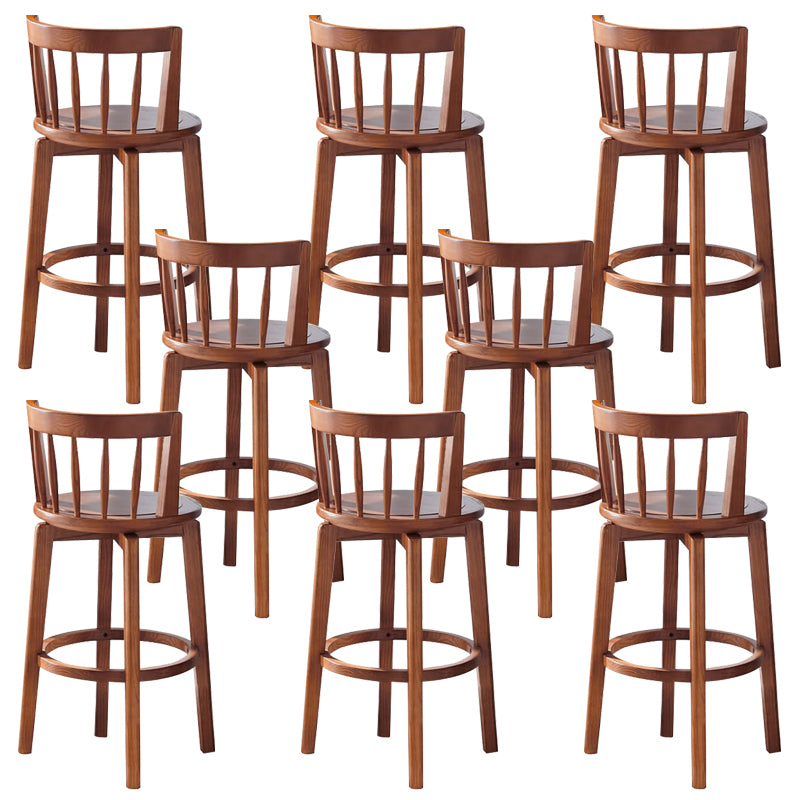 Modern Style Bar Stool Solid Wood Backrest Bar Stools with Swivel