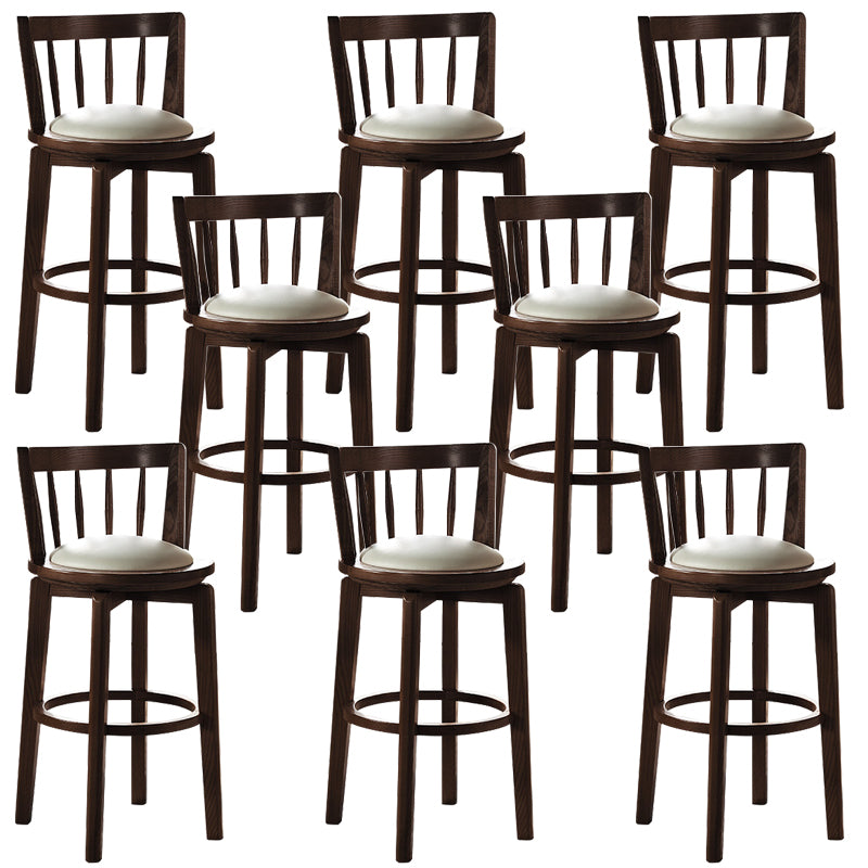 Modern Style Bar Stool Solid Wood Backrest Bar Stools with Swivel
