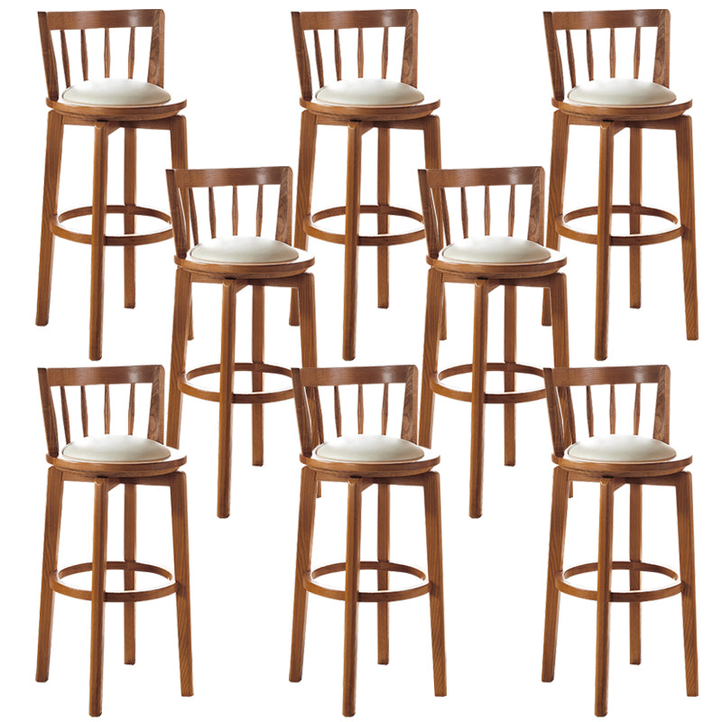 Modern Style Bar Stool Solid Wood Backrest Bar Stools with Swivel