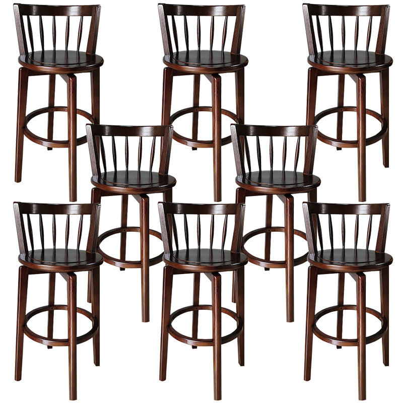 Modern Style Bar Stool Solid Wood Backrest Bar Stools with Swivel