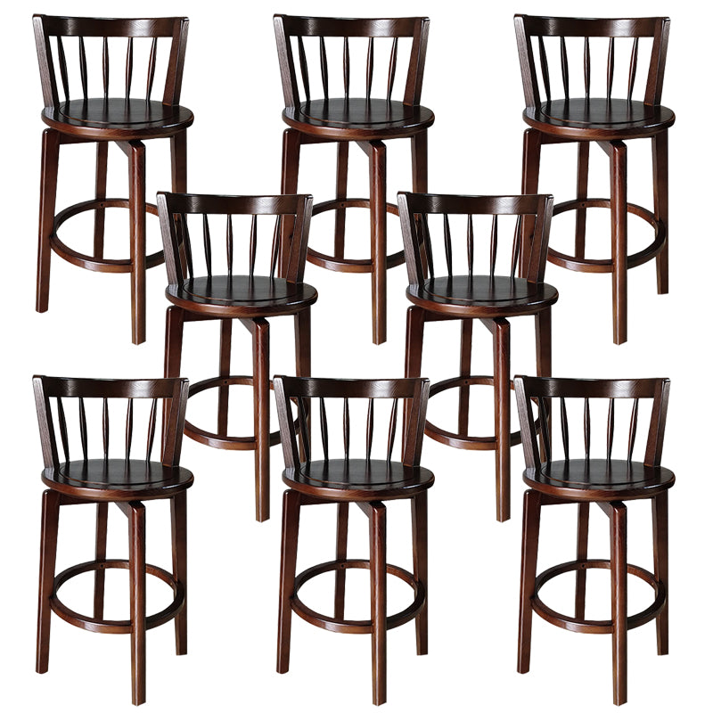 Modern Style Bar Stool Solid Wood Backrest Bar Stools with Swivel