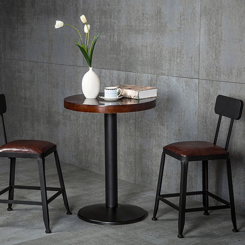 Faux Leather Dining Stools Upholstered Bar Stools with Footrest
