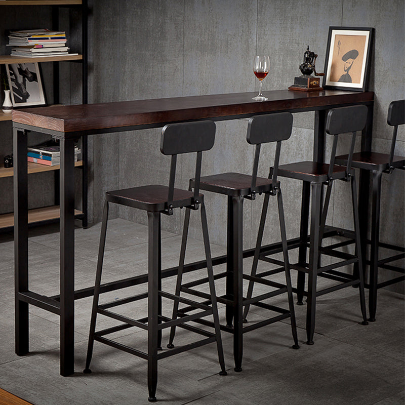 Faux Leather Dining Stools Upholstered Bar Stools with Footrest